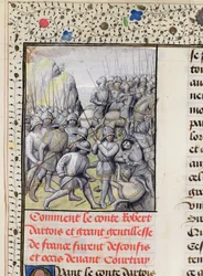 Die Flamen besiegen die französische Armee in der Schlacht der Goldenen Sporen bei Courtrai, 1302